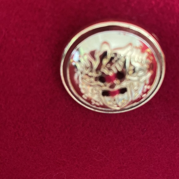 INC International Concepts Red Wool Coat XS Collar details +gold buttons pockets - Picture 9 of 16